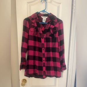 Speechless - M Long Sleeve Flannel Blouse